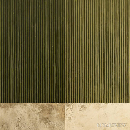 BUYARTVIEW Earthen Rhythm – Textured Minimalist Abstract Painting in Green and Beige - image 3