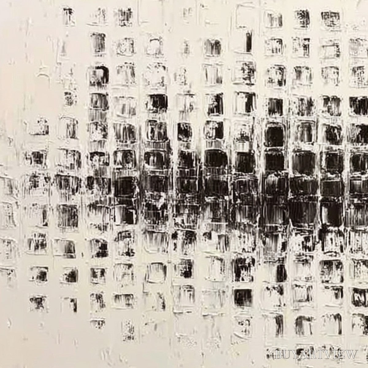 BUYARTVIEW Static Rhythm – Textured Black and White Minimalist Abstract Painting - image 5