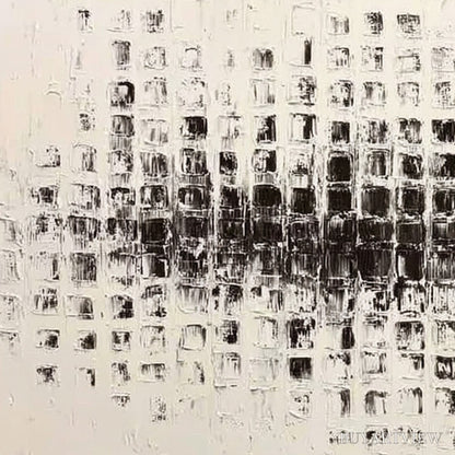 BUYARTVIEW Static Rhythm – Textured Black and White Minimalist Abstract Painting - image 5