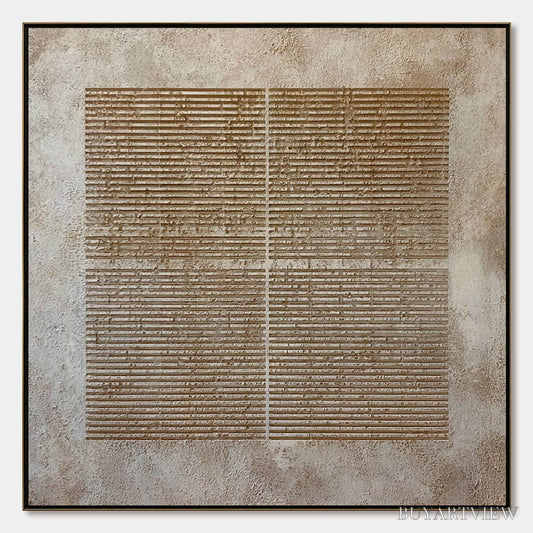 BUYARTVIEW Codex – Large Square Textured Minimalist Abstract Painting - image 1