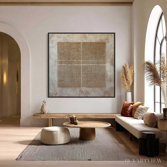 BUYARTVIEW Codex – Large Square Textured Minimalist Abstract Painting - image 2