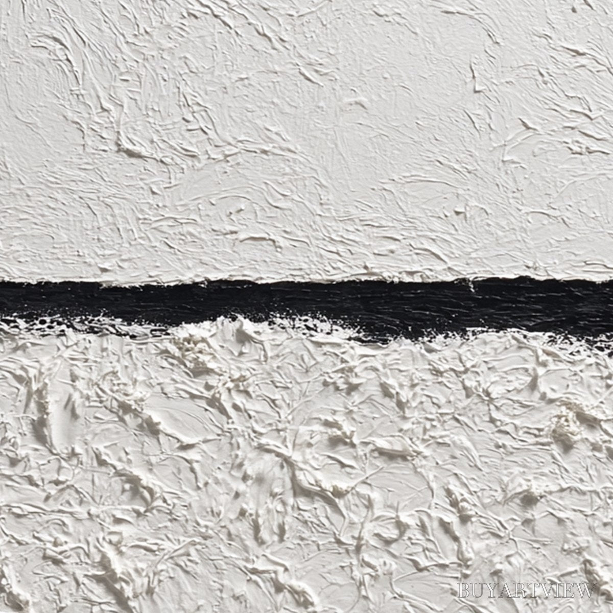 BUYARTVIEW Equilibrium – Textured Black and White Minimalist Painting - image 3