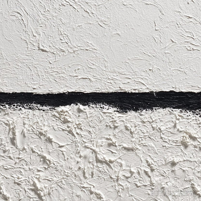 BUYARTVIEW Equilibrium – Textured Black and White Minimalist Painting - image 3