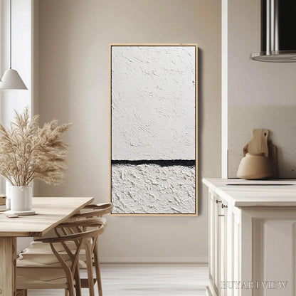BUYARTVIEW Equilibrium – Textured Black and White Minimalist Painting - image 4
