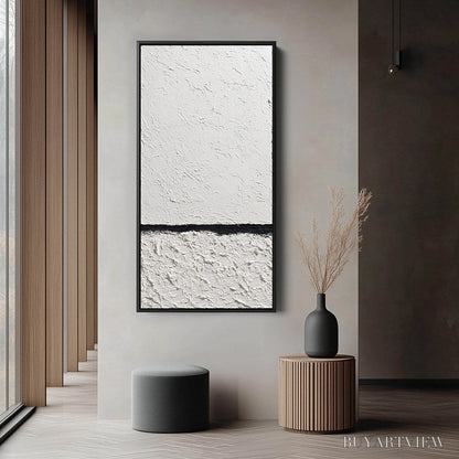 BUYARTVIEW Equilibrium – Textured Black and White Minimalist Painting - image 6