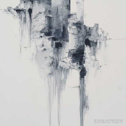 BUYARTVIEW Ethereal Citadel – Minimalist Monochrome Architectural Painting - image 5