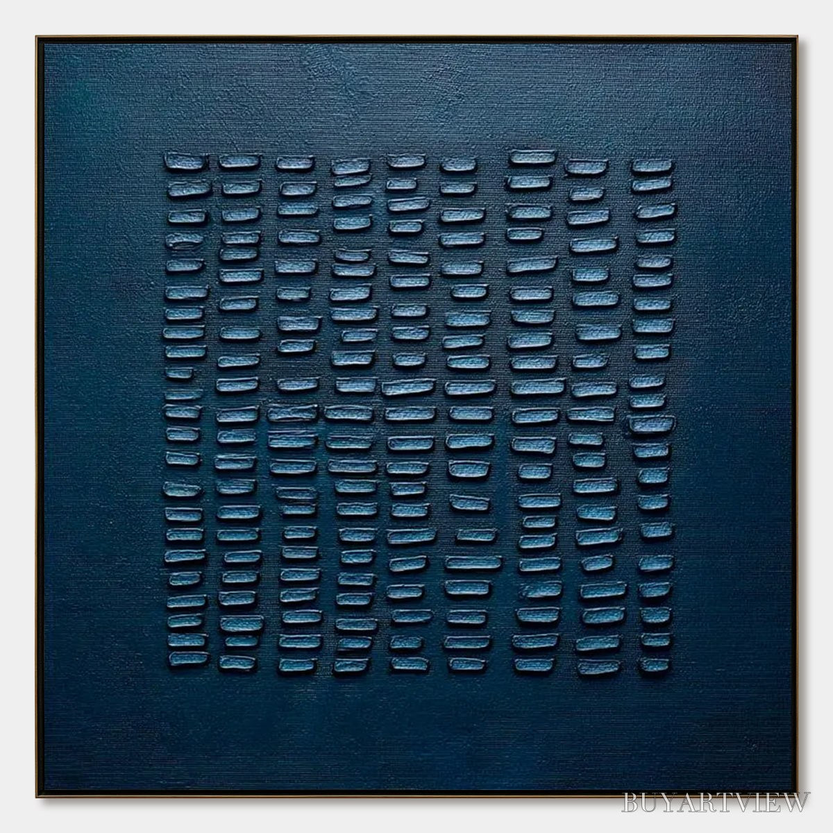 BUYARTVIEW Midnight Code – Textured Minimalist Geometric Abstract Oil Painting - image 1