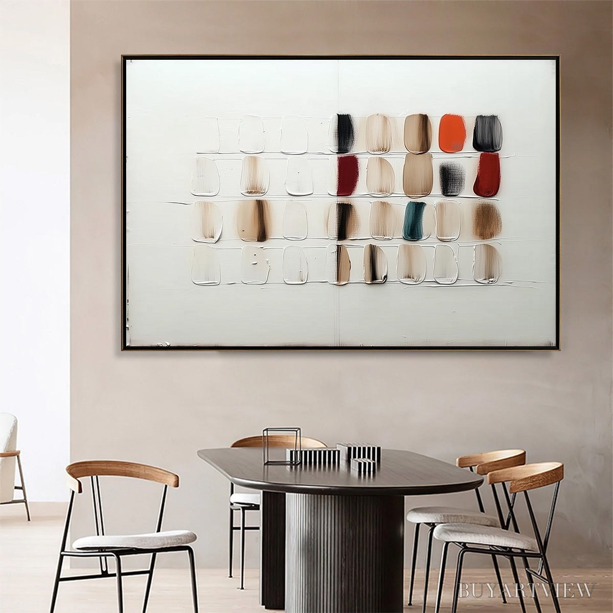 BUYARTVIEW Textured Tiles – Minimalist Abstract Textured Oil Painting - image 2