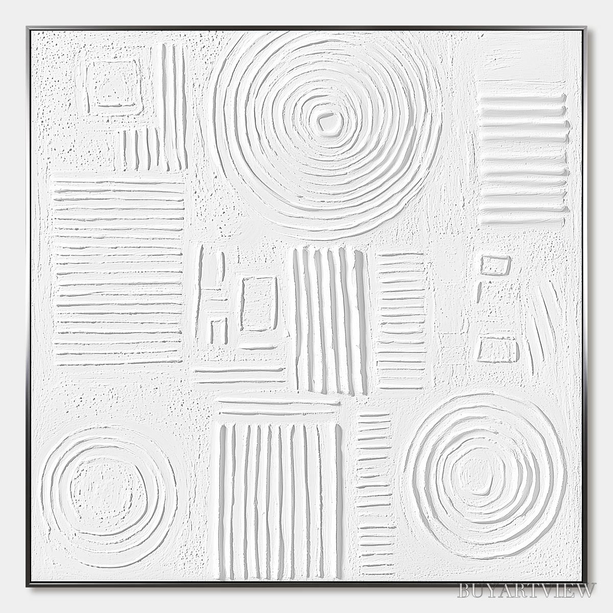 BUYARTVIEW White Texture Minimalist Textured Abstract Oil Painting - image 1