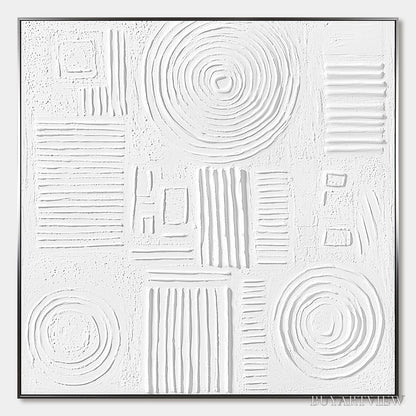 BUYARTVIEW White Texture Minimalist Textured Abstract Oil Painting - image 1
