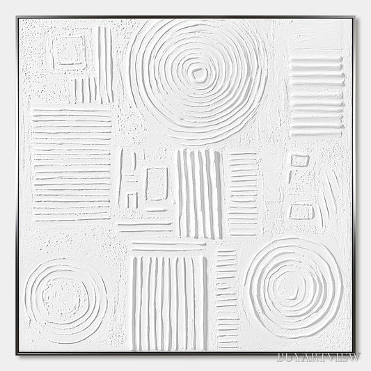 BUYARTVIEW White Texture Minimalist Textured Abstract Oil Painting - image 1