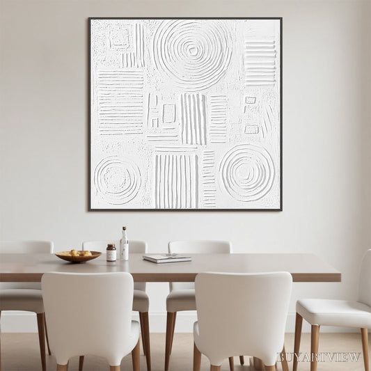 BUYARTVIEW White Texture Minimalist Textured Abstract Oil Painting - image 2
