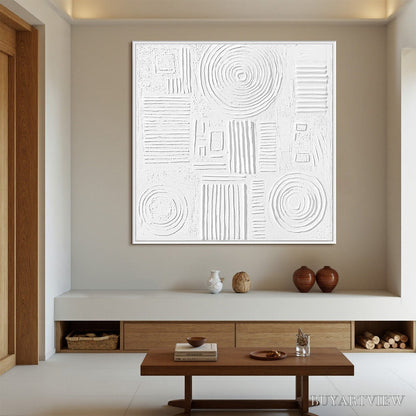 BUYARTVIEW White Texture Minimalist Textured Abstract Oil Painting - image 4