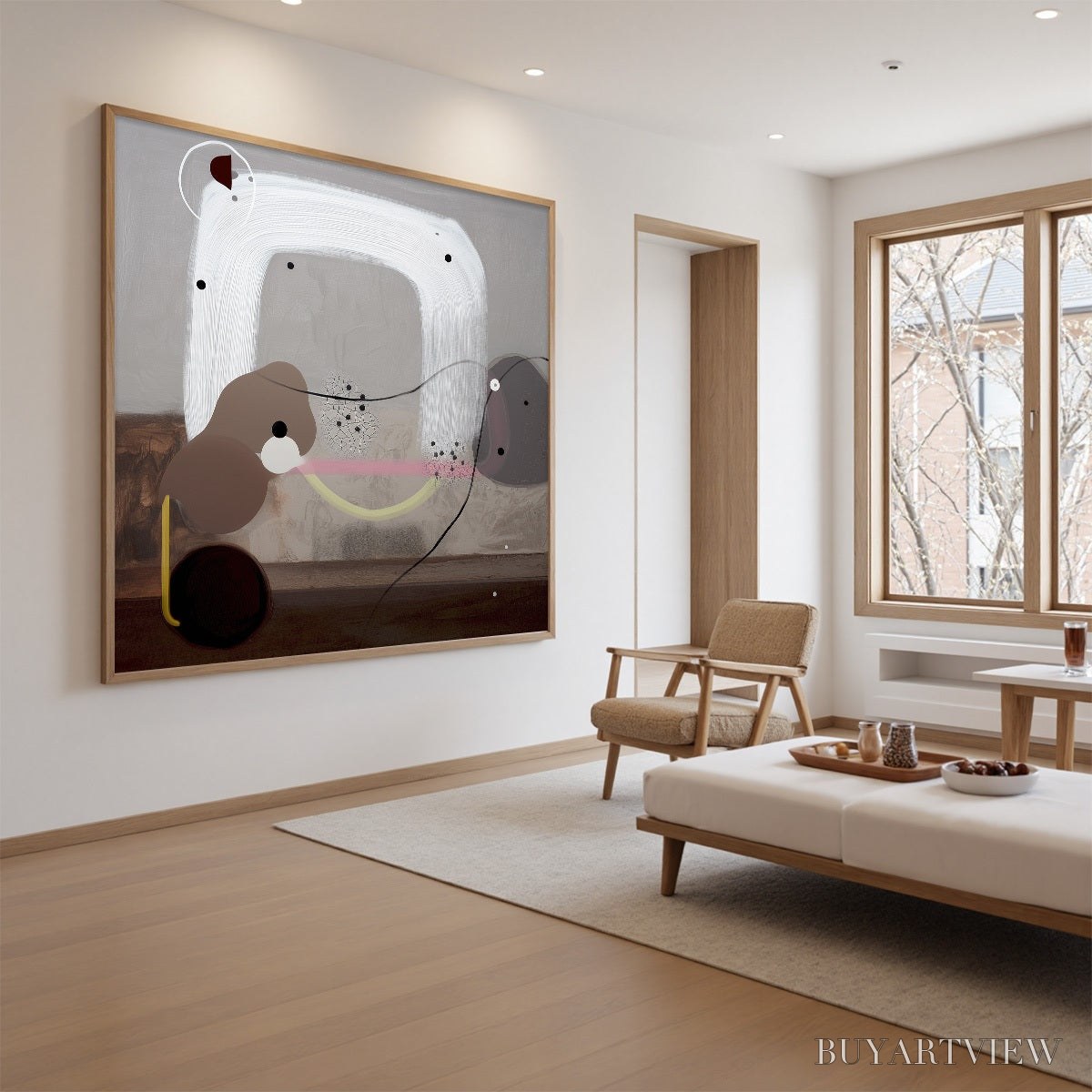BUYARTVIEW Abstract Balance – Minimalist Abstract Grey Oil Painting - image 3