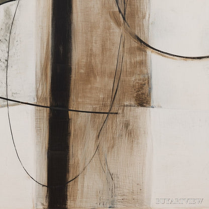 BUYARTVIEW Earthy Abstract – Minimalist Abstract Oil Painting in Browns - image 6