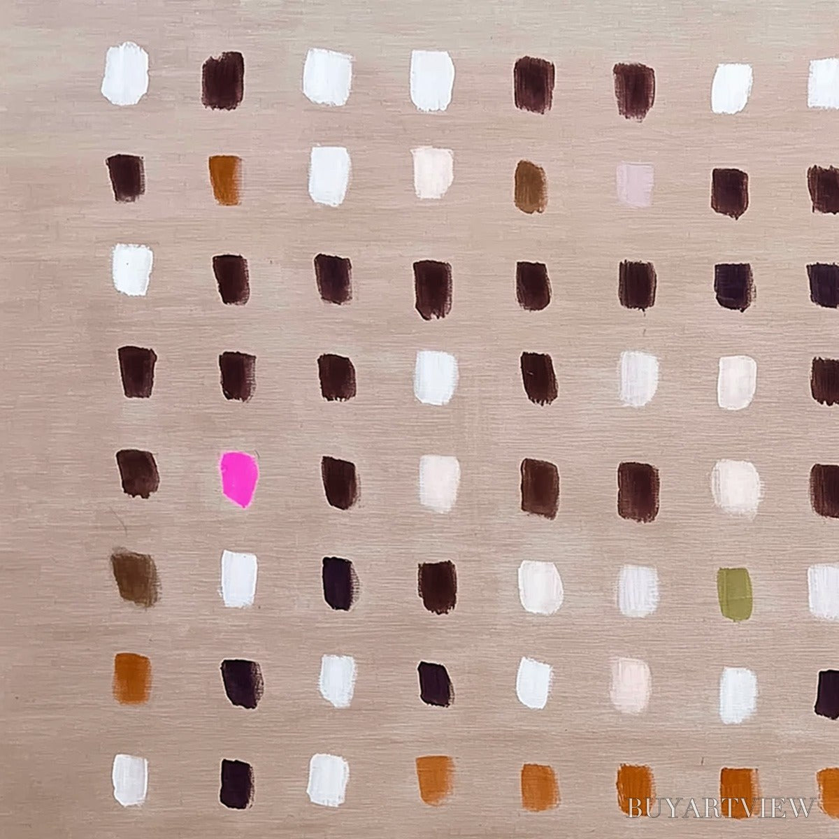 BUYARTVIEW Earthen Echoes Minimalist Abstract Grid Oil Painting - image 6