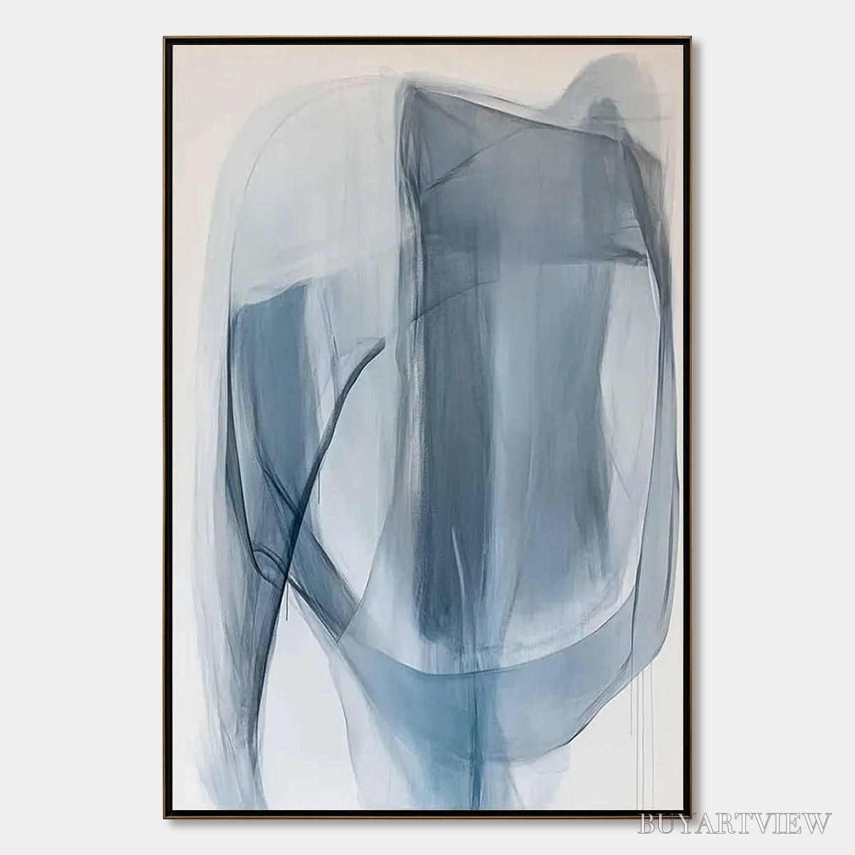 BUYARTVIEW Blue Whispers – Abstract Minimalist Oil Painting - image 1