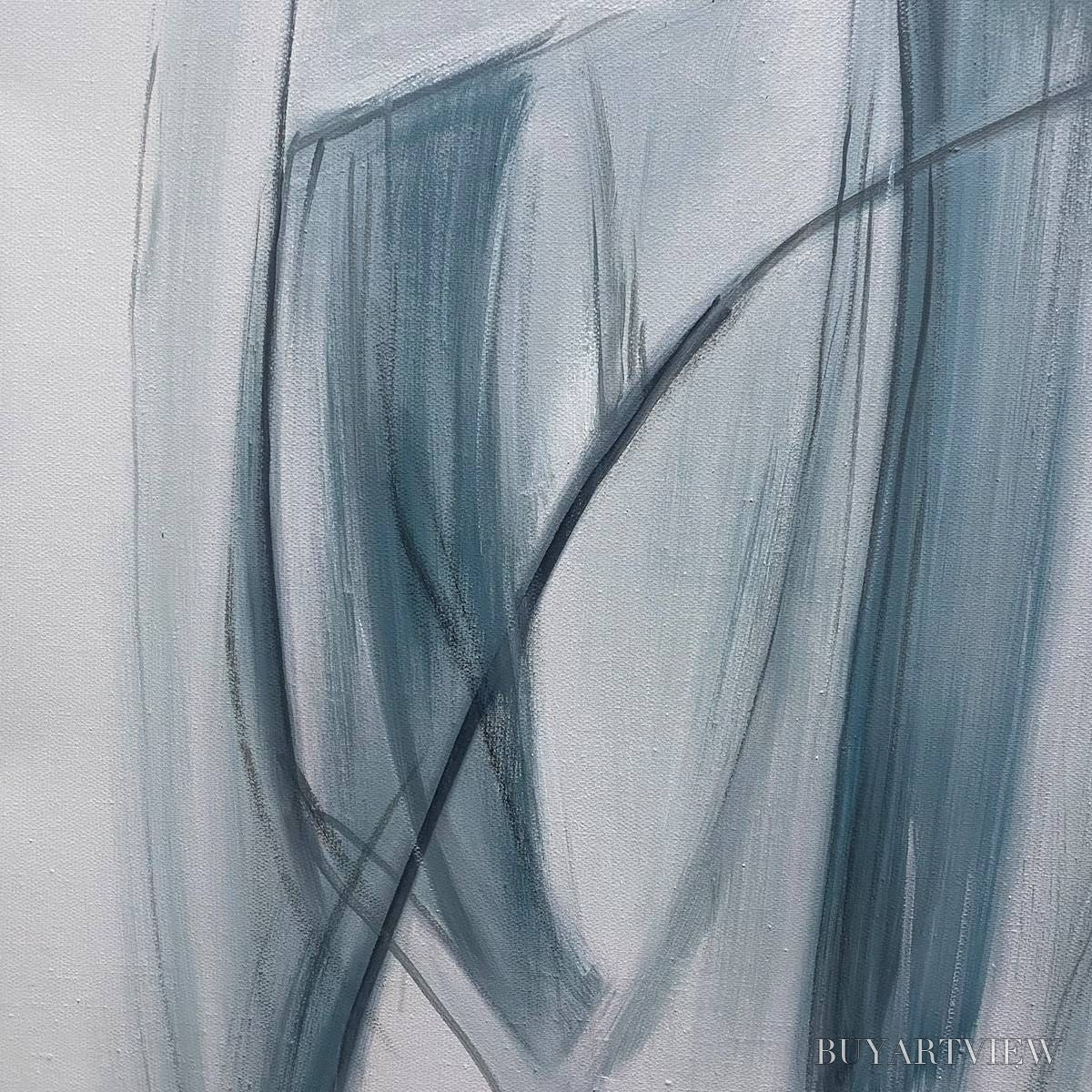 BUYARTVIEW Blue Whispers – Abstract Minimalist Oil Painting - image 3