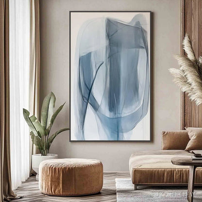 BUYARTVIEW Blue Whispers – Abstract Minimalist Oil Painting - image 5