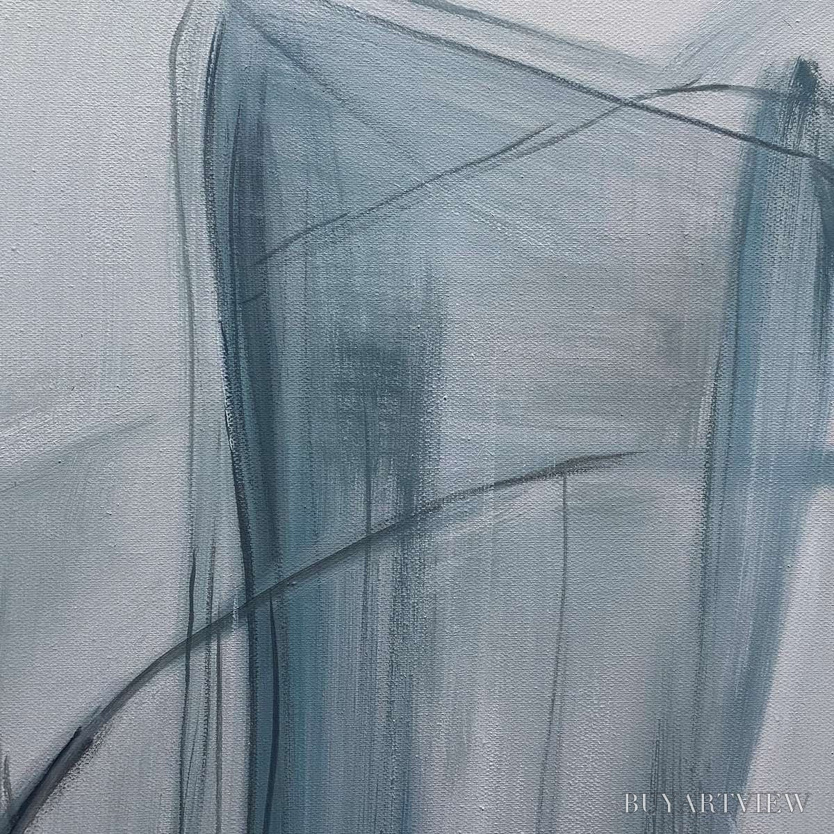 BUYARTVIEW Blue Whispers – Abstract Minimalist Oil Painting - image 6