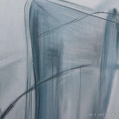 BUYARTVIEW Blue Whispers – Abstract Minimalist Oil Painting - image 6