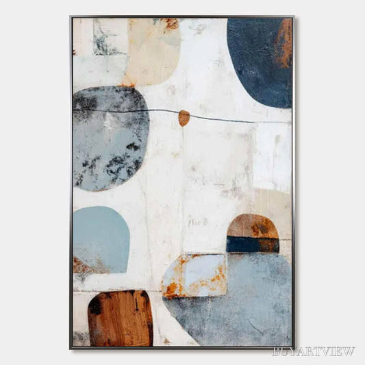 BUYARTVIEW Serene Shapes – Textured Abstract Minimalist Oil Painting - image 1