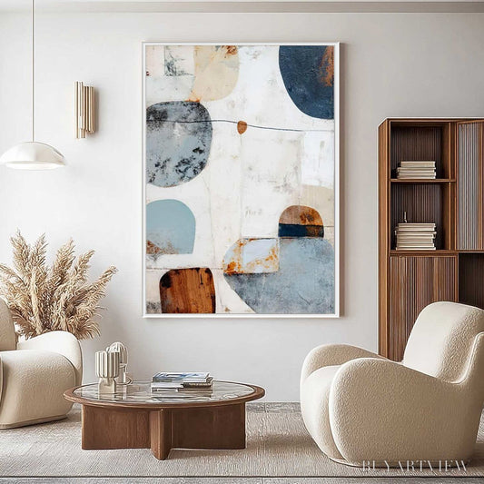 BUYARTVIEW Serene Shapes – Textured Abstract Minimalist Oil Painting - image 2