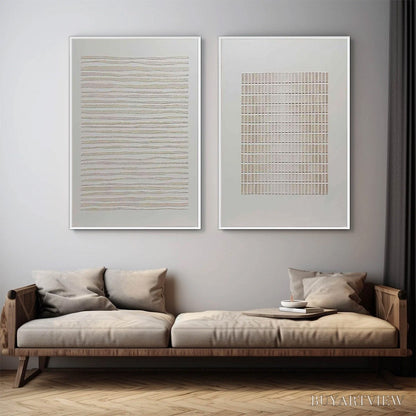 BUYARTVIEW Serene Rhythms – Textured Minimalist Abstract Diptych - image 4