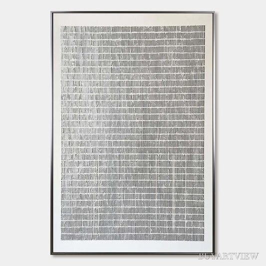 BUYARTVIEW Silver Linings – Textured Minimalist Abstract Oil Painting - image 1