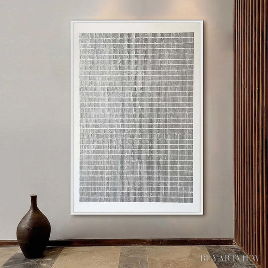 BUYARTVIEW Silver Linings – Textured Minimalist Abstract Oil Painting - image 2