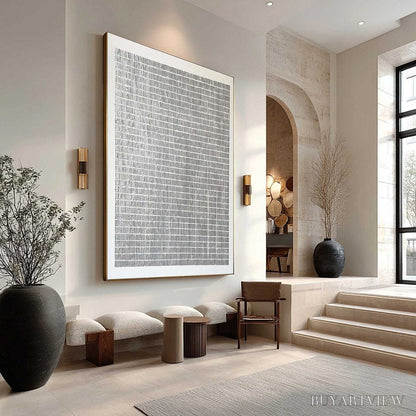 BUYARTVIEW Silver Linings – Textured Minimalist Abstract Oil Painting - image 3