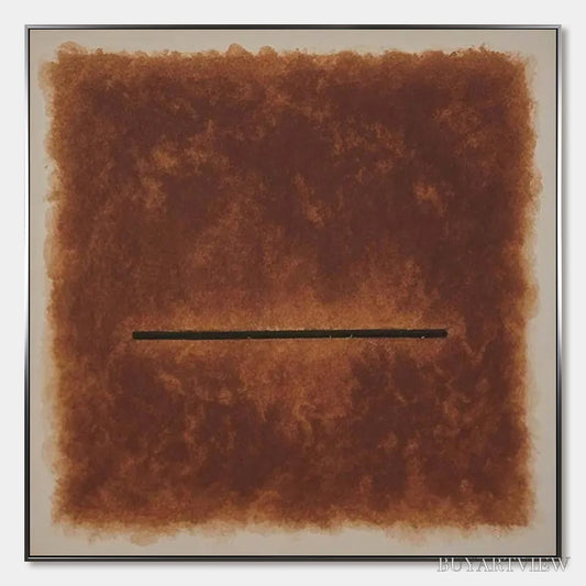 BUYARTVIEW Horizon – Textured Minimalist Abstract Brown Oil Painting - image 1