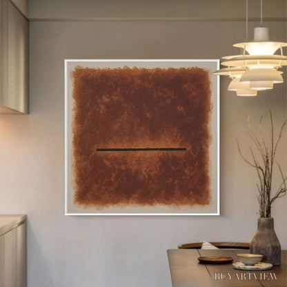 BUYARTVIEW Horizon – Textured Minimalist Abstract Brown Oil Painting - image 2