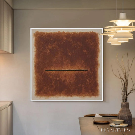 BUYARTVIEW Horizon – Textured Minimalist Abstract Brown Oil Painting - image 2