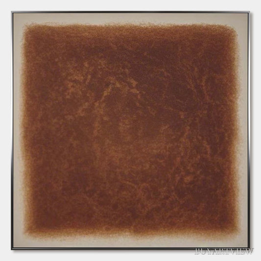 BUYARTVIEW Umbra – Textured Abstract Square Brown Oil Painting - image 1