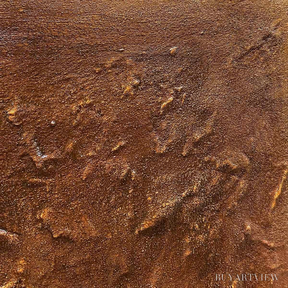 BUYARTVIEW Umbra – Textured Abstract Square Brown Oil Painting - image 3