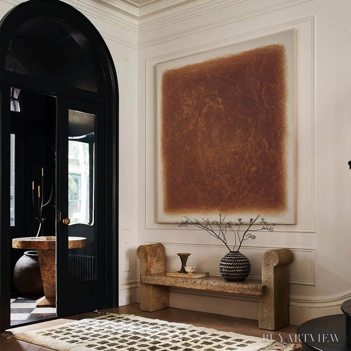 BUYARTVIEW Umbra – Textured Abstract Square Brown Oil Painting - image 4