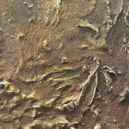 BUYARTVIEW Umbra – Textured Abstract Square Brown Oil Painting - image 5