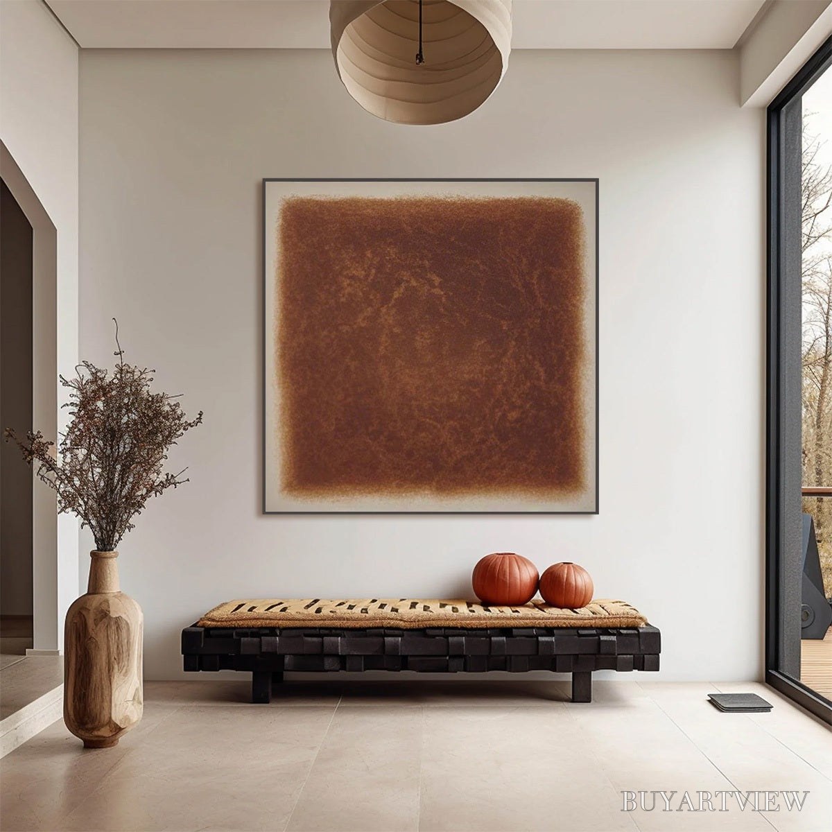 BUYARTVIEW Umbra – Textured Abstract Square Brown Oil Painting - image 6