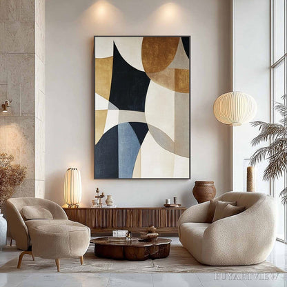 BUYARTVIEW Geometric Balance – Abstract Minimalist Geometric Oil Painting - image 4
