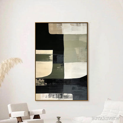 BUYARTVIEW Structured Forms – Minimalist Abstract Block Oil Painting - image 5