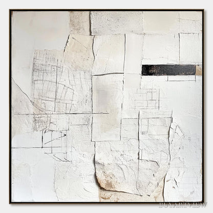BUYARTVIEW Deconstructed Plans – Textured Minimalist Architectural Abstract Painting - image 1