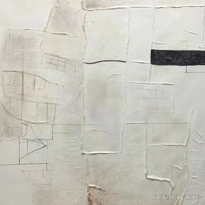 BUYARTVIEW Deconstructed Plans – Textured Minimalist Architectural Abstract Painting - image 3