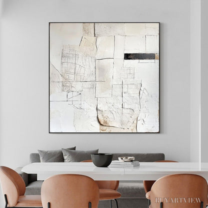 BUYARTVIEW Deconstructed Plans – Textured Minimalist Architectural Abstract Painting - image 5