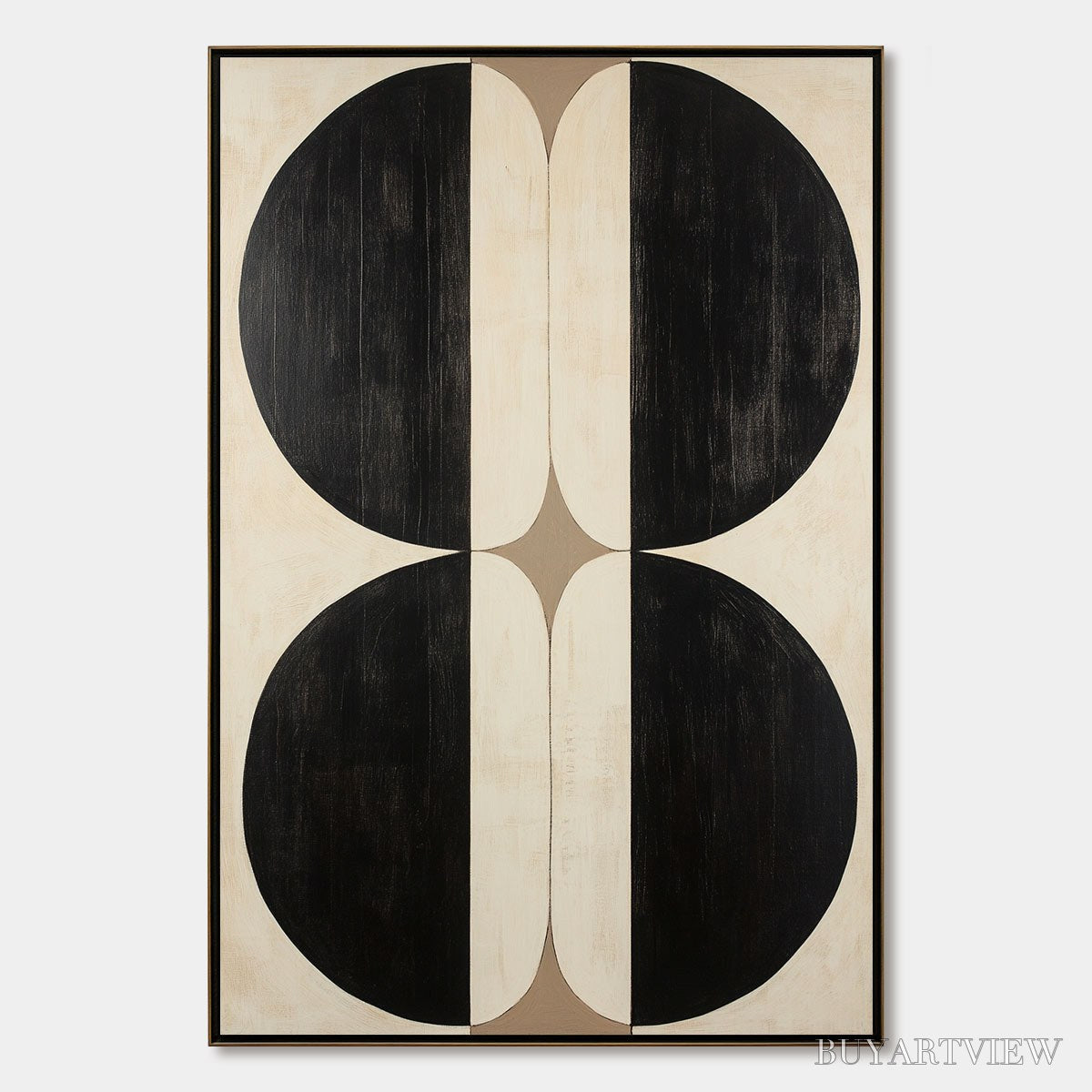 BUYARTVIEW Symmetry – Minimalist Geometric Abstract Oil Painting - image 1