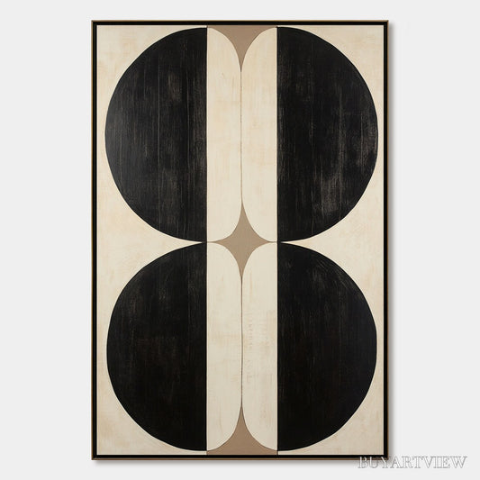 BUYARTVIEW Symmetry – Minimalist Geometric Abstract Oil Painting - image 1