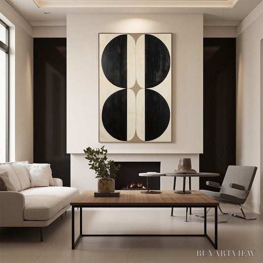 BUYARTVIEW Symmetry – Minimalist Geometric Abstract Oil Painting - image 2