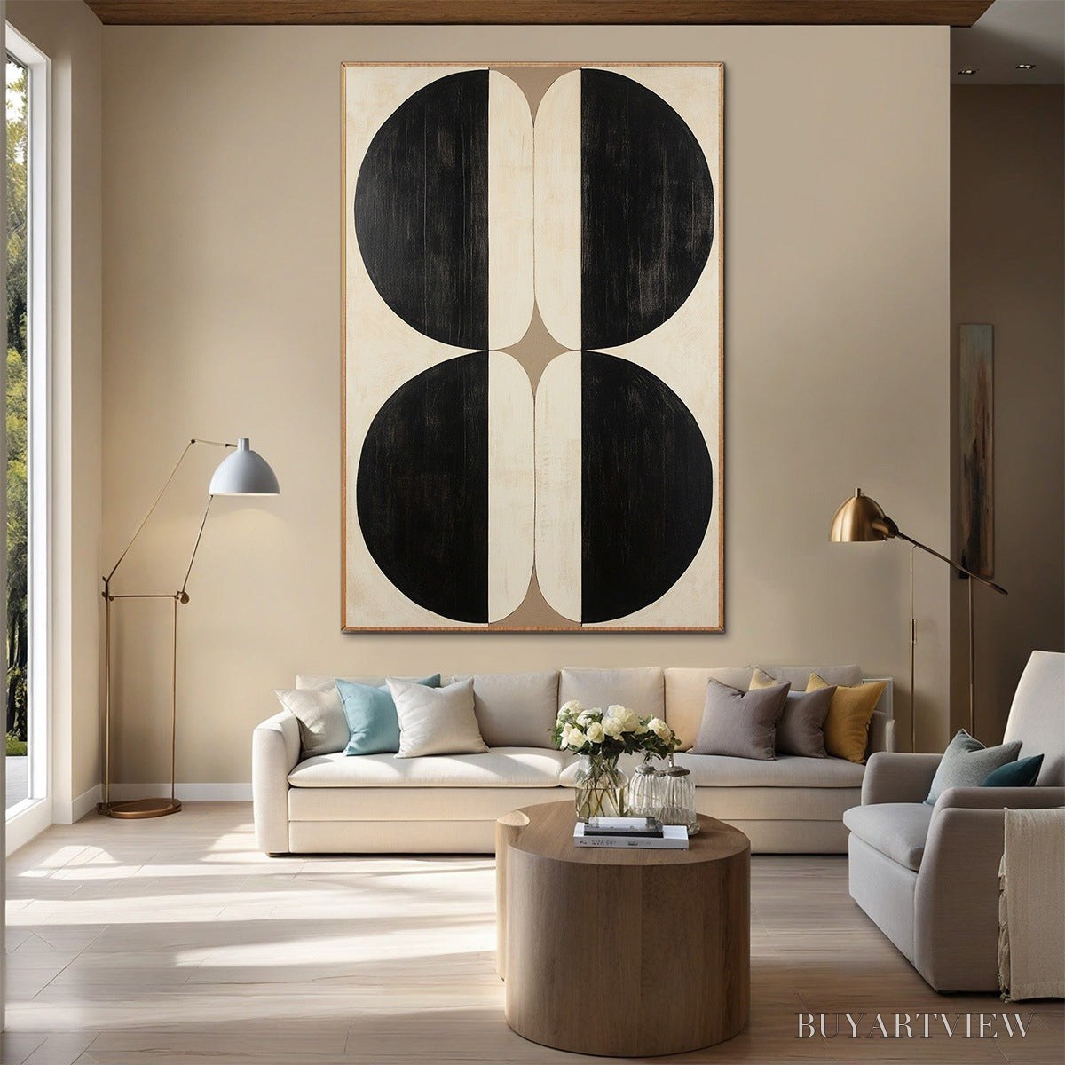 BUYARTVIEW Symmetry – Minimalist Geometric Abstract Oil Painting - image 5