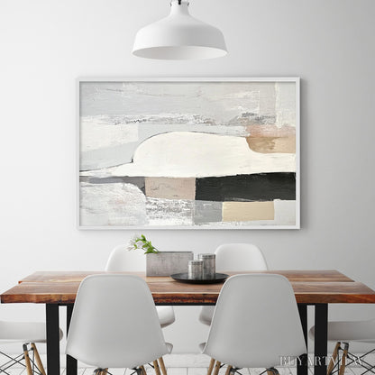 BUYARTVIEW Structured Calm – Textured Minimalist Abstract Oil Painting - image 4