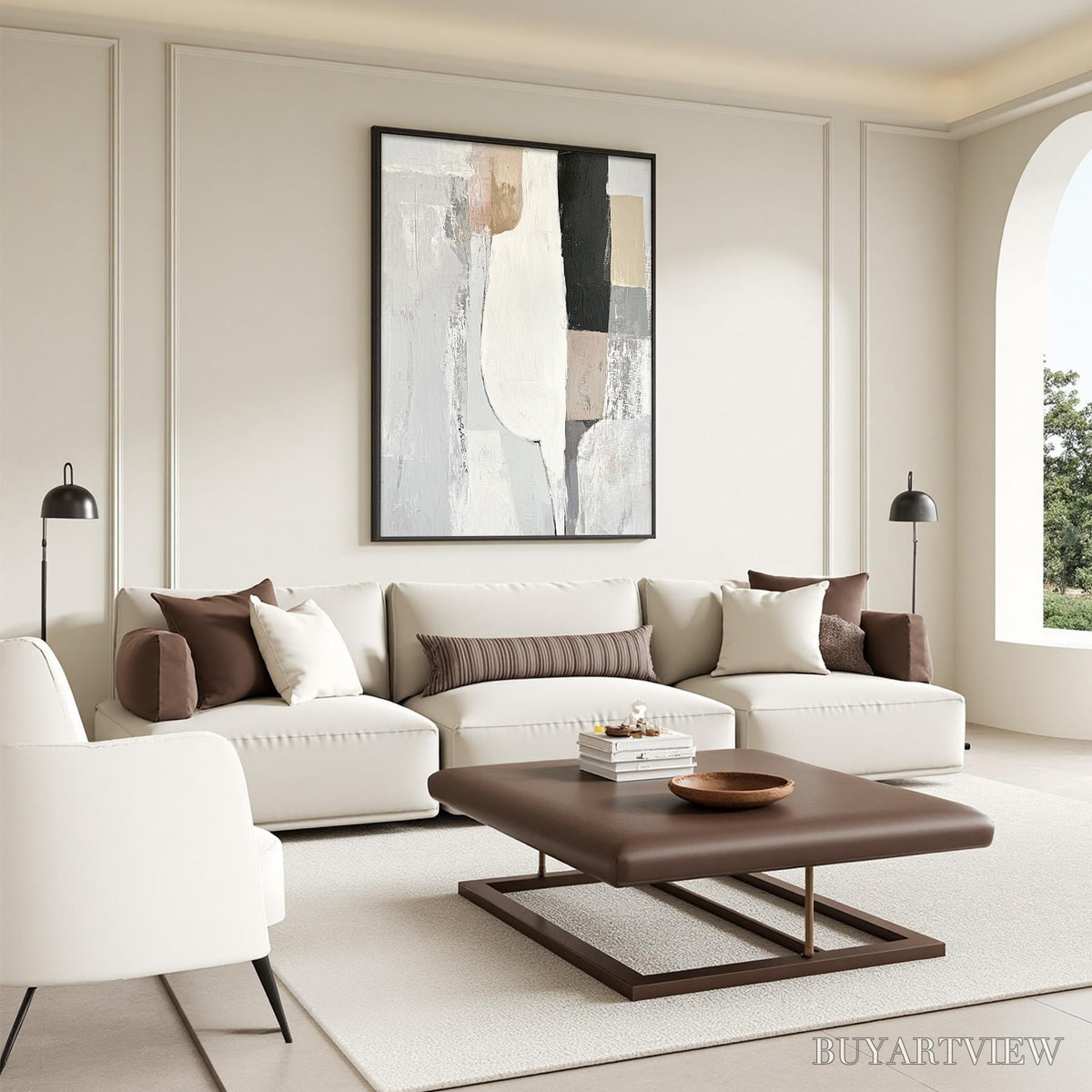 BUYARTVIEW Structured Calm – Textured Minimalist Abstract Oil Painting - image 5